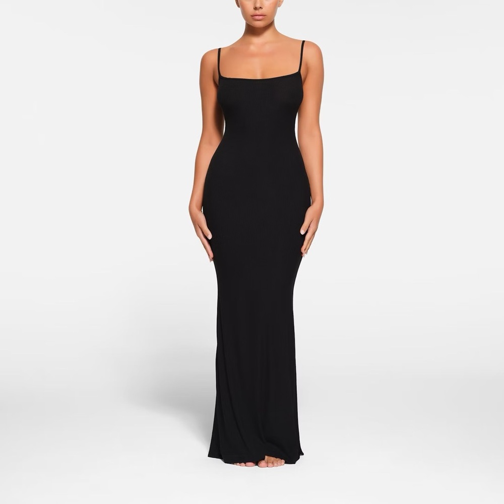Skims Bodycon Elegant Black Maxi Dress